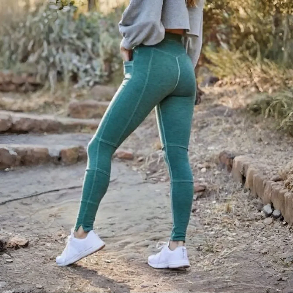 Free People Movement Far Out Zippered Legging in Olive Ash | XS